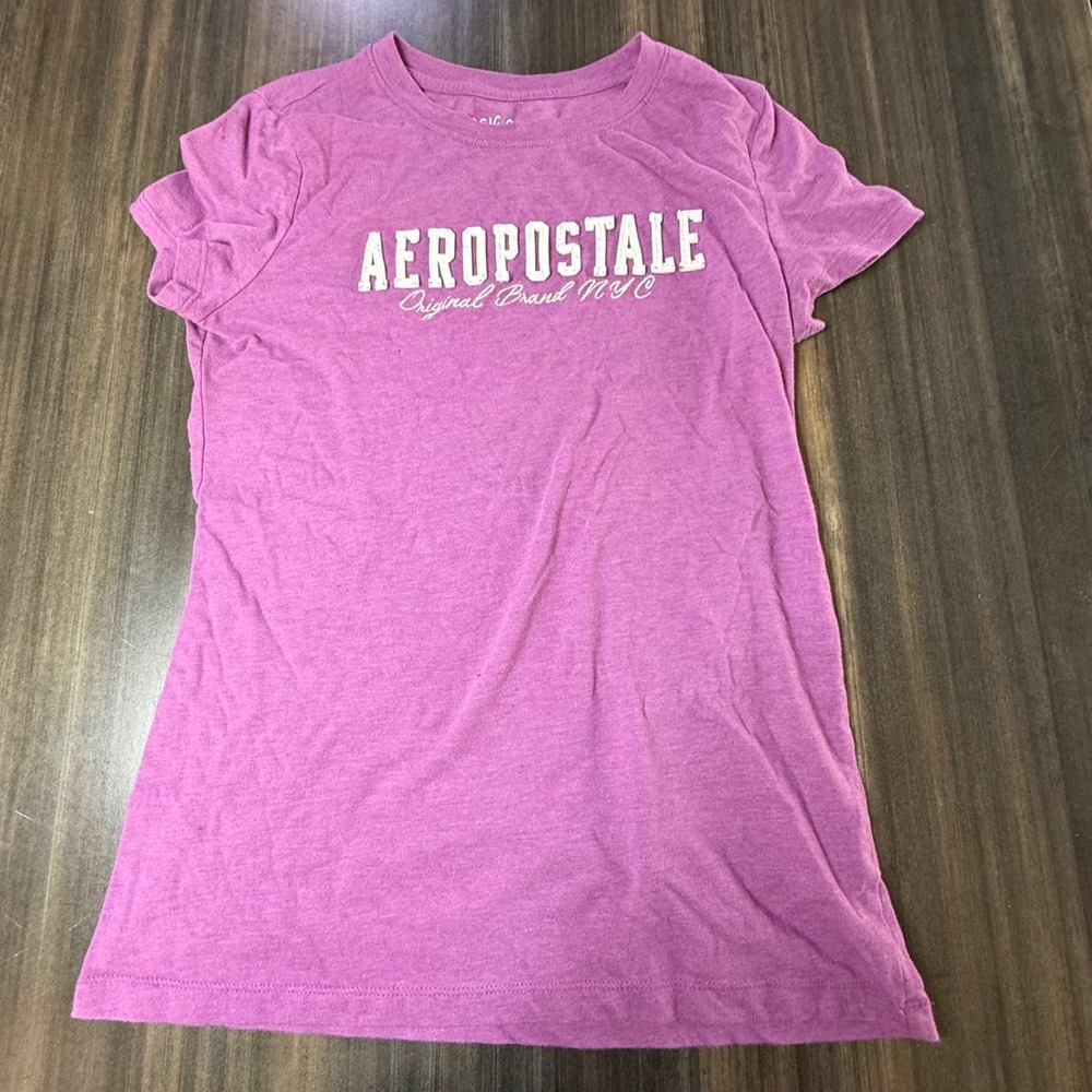 Aeropostale Purple Classic Crew T Shirt‎ Size Large Girls Youth Short Sleeve